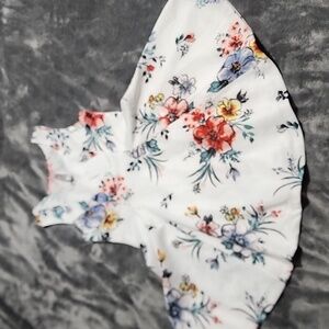 Knitworks Floral Print Top in White and Blue